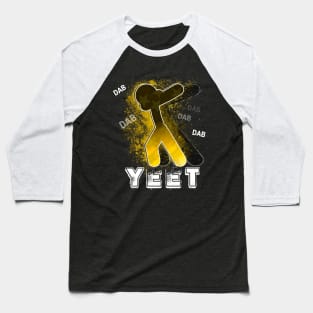 Yeet Dab - Dabbing Trendy Dance Emote Meme - Autumn Fall Kids Teens  - Stickman Yellow Gold Baseball T-Shirt